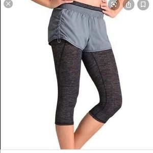 Athleta Capri Leggings with Shorts. Size XS